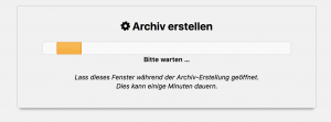 Duplicator - Das Archiv wird erstelllt