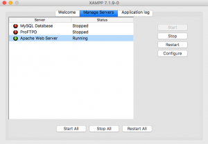 XAMPP UI in OS X um den Web-Server zu starten