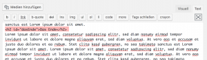Im Wordpress-Texteditor einen Ankerlink definieren